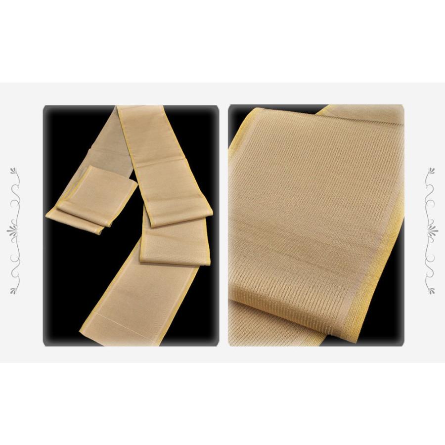 袋帯 ひなや風 ベージュ色地 正絹 未仕立て 着物 No.5-0325 : 六華