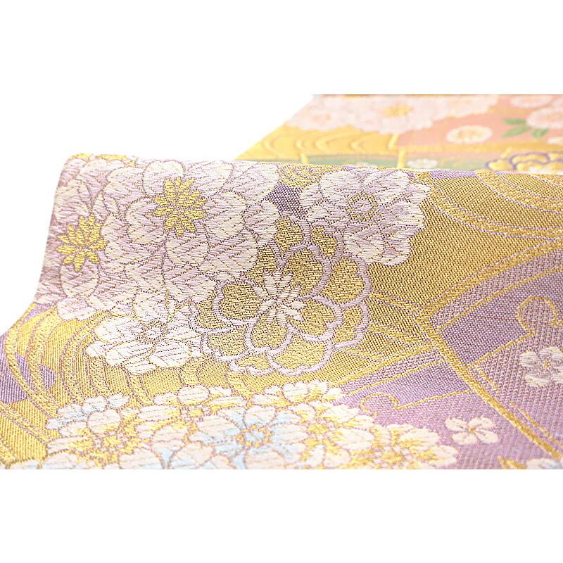 袋帯 西陣織 大光 正絹 唐織 金 花 桜 牡丹 菊 流水 扇 和柄 おしゃれ