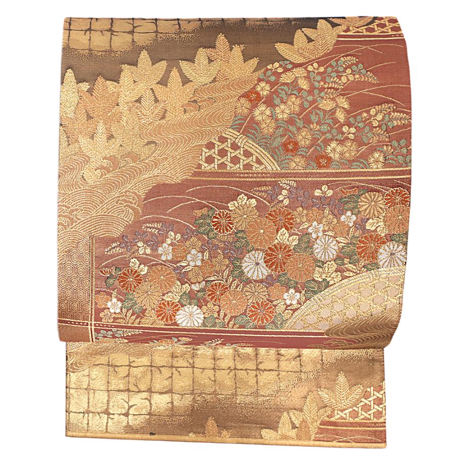 新作】花華の正絹半巾帯1003