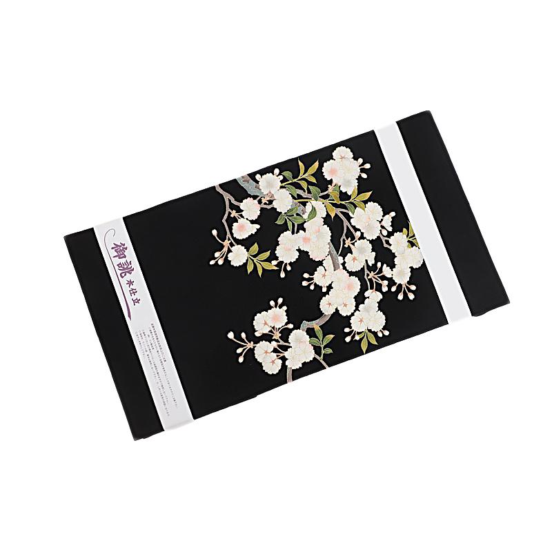 名古屋帯 正絹 友禅染 黒地 花 桜 桜の木 秀美 和柄 シック 新品 名古屋帯 正絹 友禅染 黒地 花 桜 桜の木 秀美 和柄 シック 新品