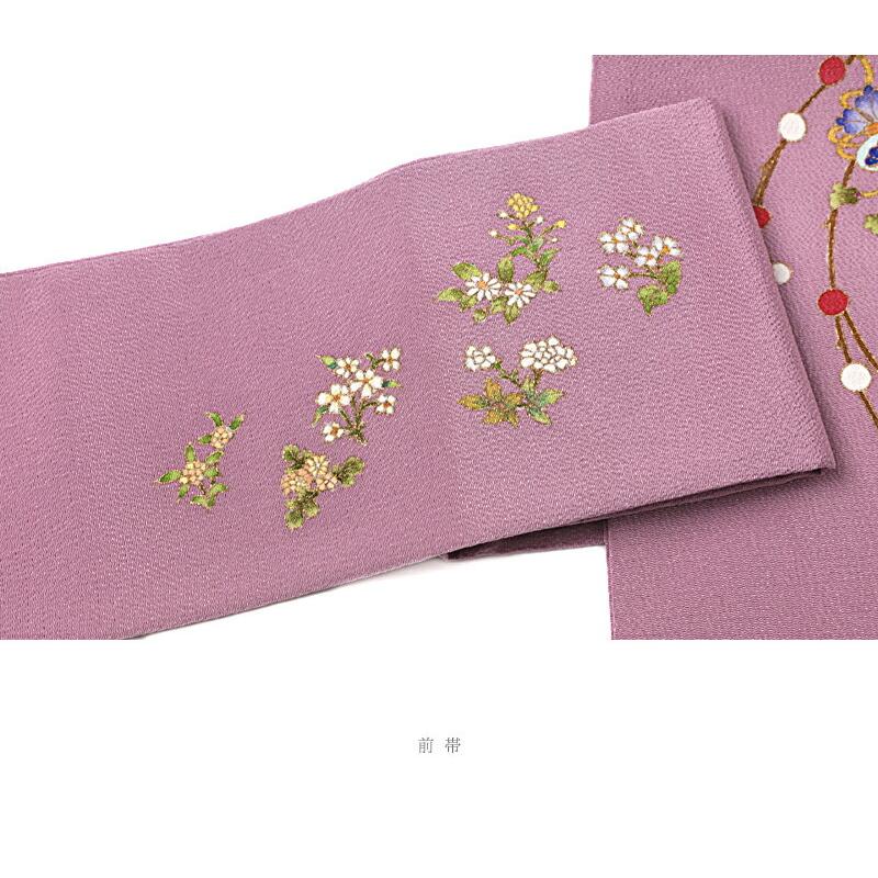 名古屋帯 山口美術織物 西陣織 正絹 浜ちりめん 銀河 紫 赤紫 菖蒲色