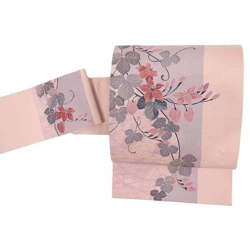 中古 名古屋帯 本加工友禅 手描友禅 ろうけつ染 九寸名古屋帯 西陣織
