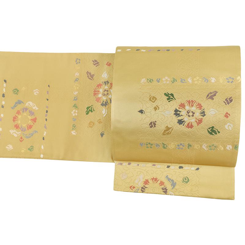 袋帯 正絹 金 唐織 白寿苑 美しいキモノ掲載 花唐草 華文 仕立て上がり