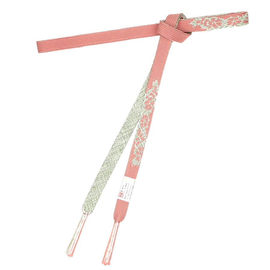 帯締め 薄紅色 珊瑚朱色 ピンク 正絹 絹100 特選金銀糸 京都 組紐匠 平組 新品 未使用 並尺 色無地 訪問着 小紋 色無地 フォーマル セミフォーマル No 8 2238 人気定番の