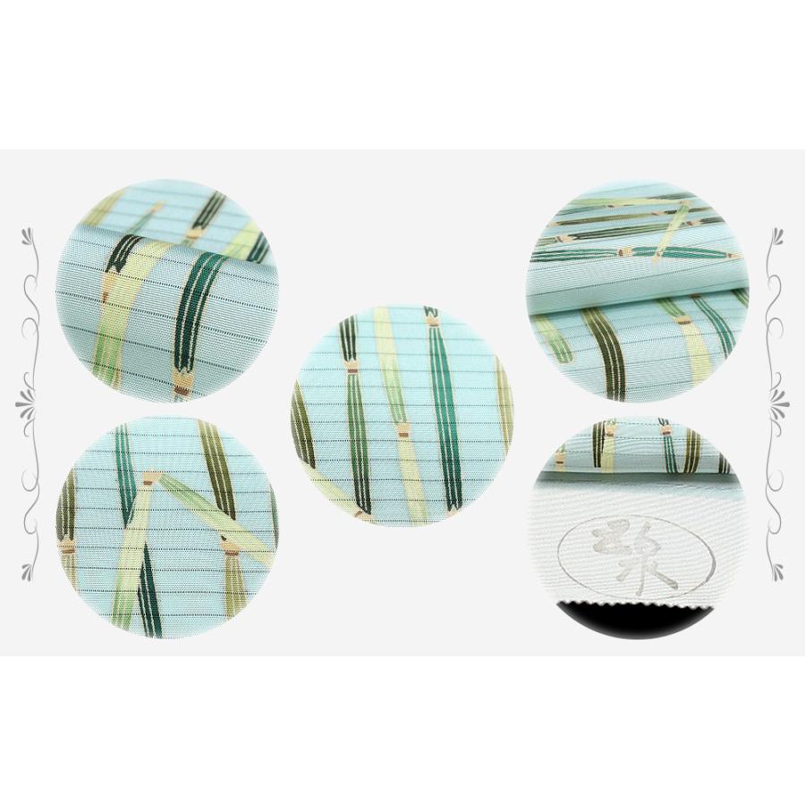 夏物 名古屋帯 十日町友禅 塩瀬 秀美 絽 渋水色 木賊 九寸 反物 正絹  