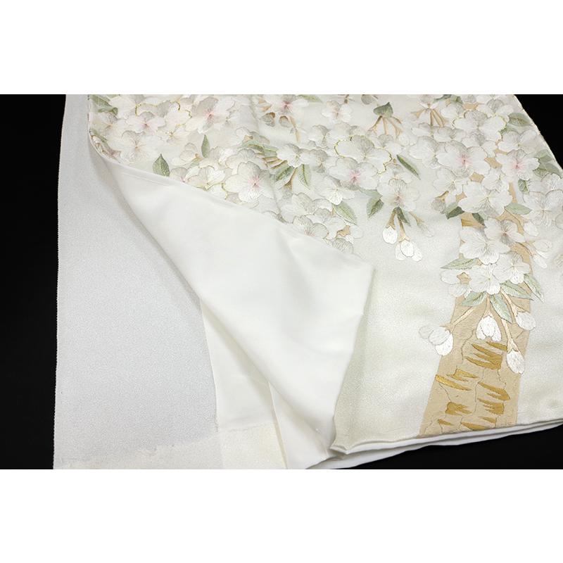 訪問着 手刺繍 総刺繍 正絹 桜 桜枝 駒羽二重 最高級丹後 訪問着 手刺繍 総刺繍 正絹 桜 桜枝 駒羽二重 最高級丹後