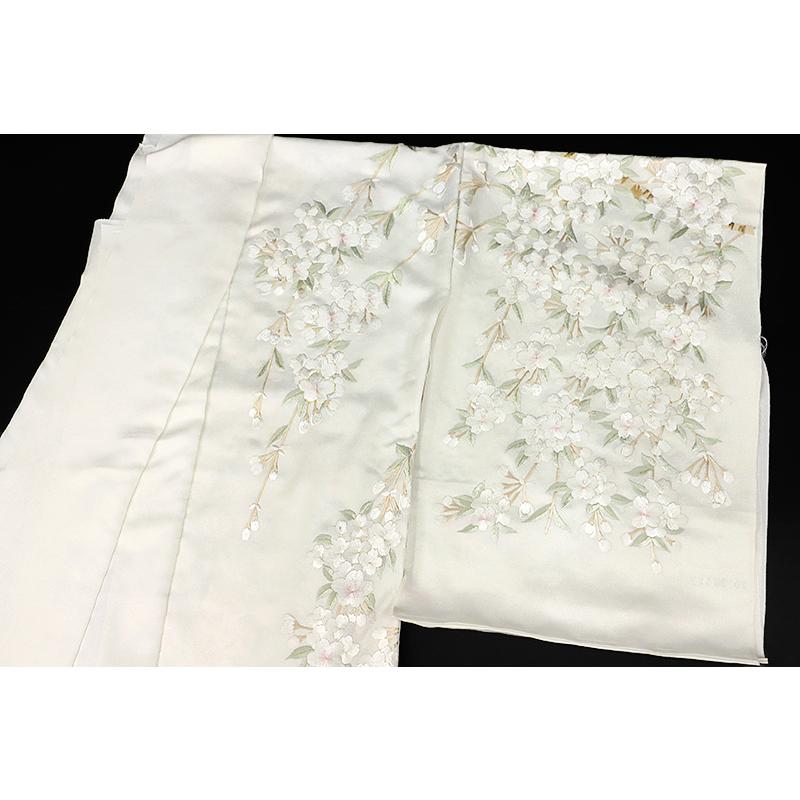 訪問着 手刺繍 総刺繍 正絹 桜 桜枝 駒羽二重 最高級丹後 訪問着 手刺繍 総刺繍 正絹 桜 桜枝 駒羽二重 最高級丹後