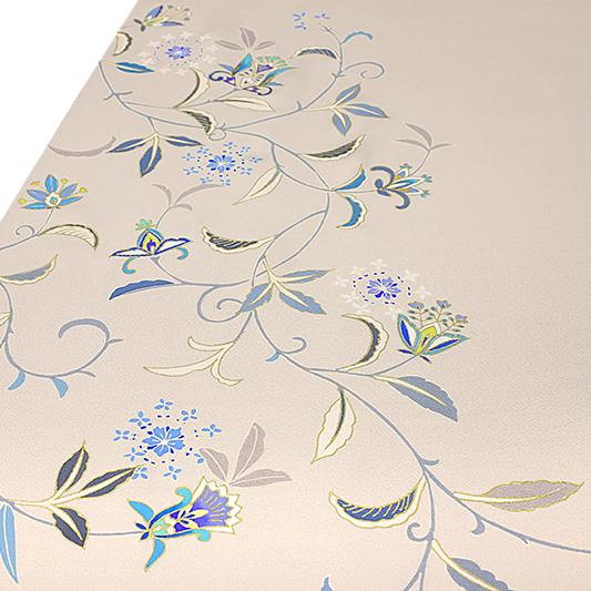 極上の手描友禅 付け下げ 訪問着 正絹 薄ベージュ 変わり更紗 最高級  