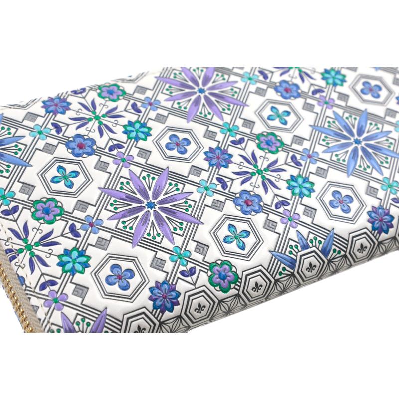 財布 浅草文庫 長財布 ラウンド長財布 ラウンド財布 ラウンド型 白地