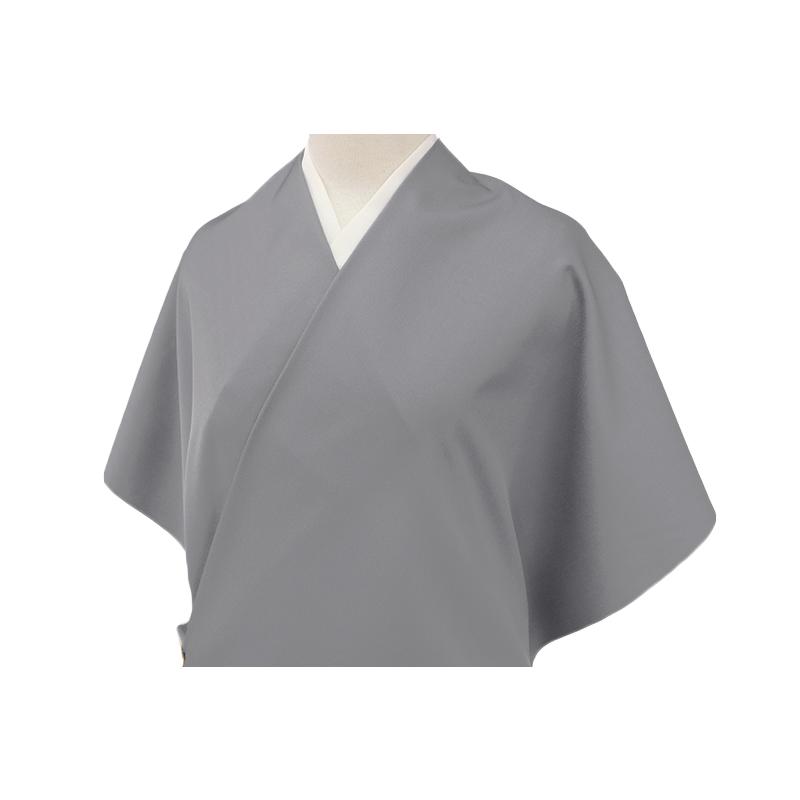 お召 御召 メンズ 男性用 灰色 グレー 桔梗鼠 無地 紅花染 紅花の里工房 反物 着尺 準礼装 セミフォーマル お洒落着 カジュアル No.88-1520の画像