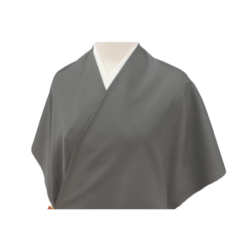 お召 御召 メンズ 男性用 灰色 グレー 鈍色 無地 紅花染 紅花の里工房 反物 着尺 準礼装 セミフォーマル お洒落着 カジュアル No.88-1522の画像