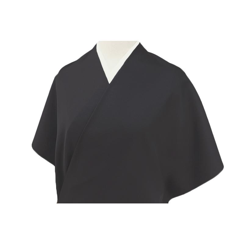 お召 御召 メンズ 男性用 墨黒地 無地 紅花染 紅花の里工房 反物 着尺 準礼装 セミフォーマル お洒落着 カジュアル かっこいい No.88-1524の画像