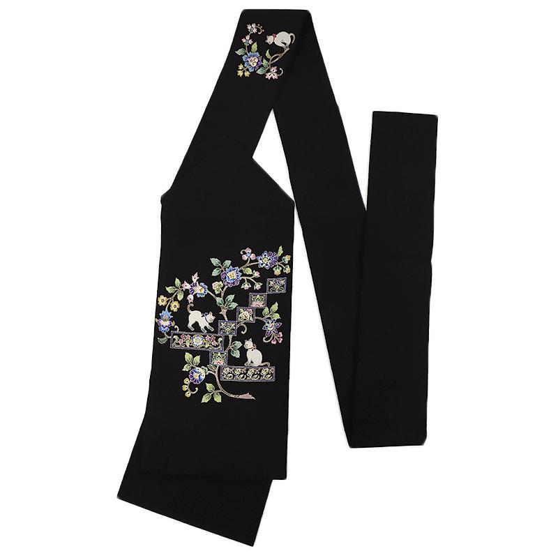 お値下げ致しました。 お洒落用　染帯 縦縞に唐花尽くし 新古品 お洒落用 染帯 縦縞に唐花尽くし 新古品 （税込） お洒落用 染帯 縦縞