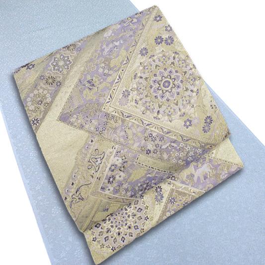 袋帯 新品 正絹 唐織 金糸 華文 西陣 橋本清織物 壱阡八百口織 欧宮壁画文 三重綾錦 未仕立て 結婚式 礼装用 フォーマル 入学式 受注生産 和装 着物 No.88-1754