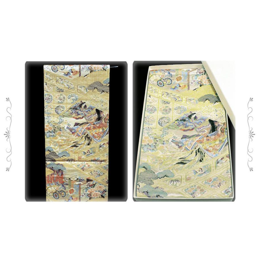 ⭐️美品⭐️源氏物語　袋帯　金糸　引泊　お茶会　観劇　卒業式　式典 袋帯 西陣 橋本清織物 新品 正絹 唐織 金糸 貝桶 鼓 源氏物語千年記 未