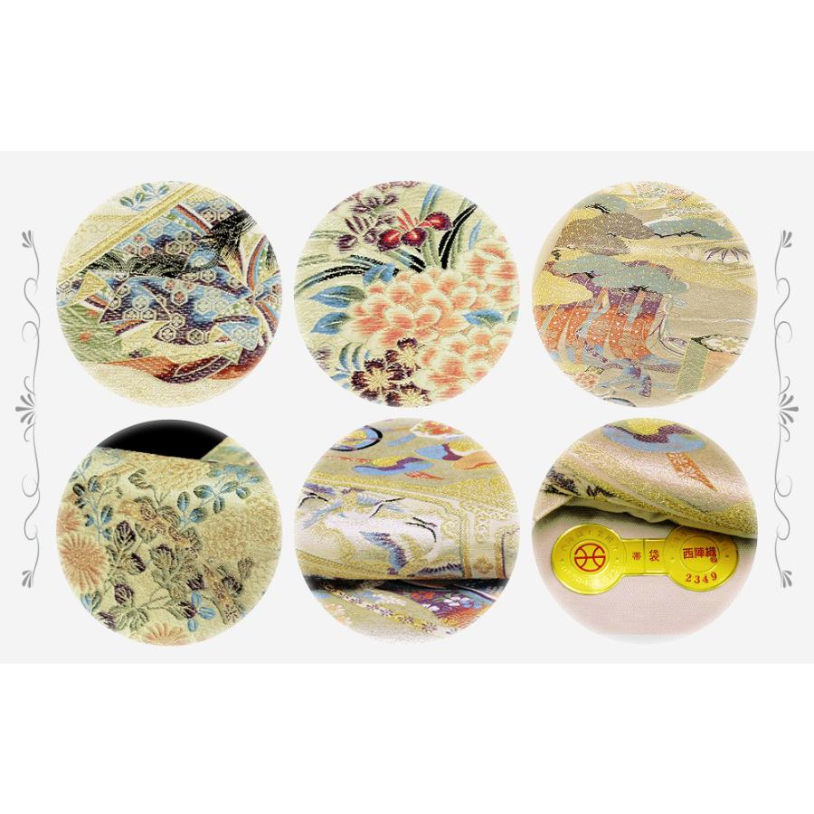 袋帯 西陣 橋本清織物 新品 正絹 唐織 金糸 貝桶 鼓 源氏物語千年記 未