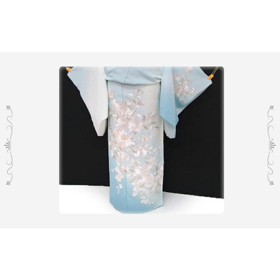 訪問着 手刺繍 正絹 洋花 薔薇 フォーマル 結婚式 入学式 卒業式 未