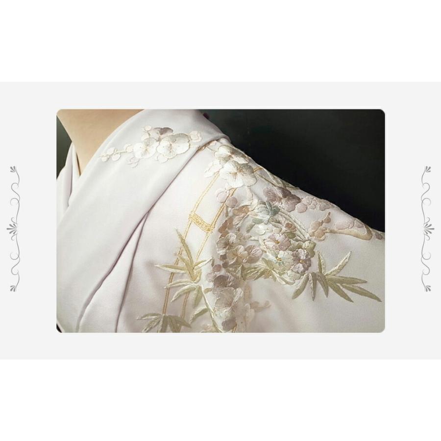 訪問着 手刺繍 正絹 花の丸 フォーマル 結婚式 入学式 卒業式 仮