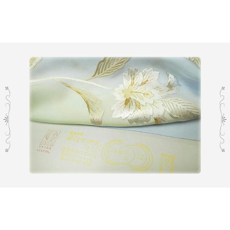 訪問着 手刺繍 正絹 花更紗 フォーマル 結婚式 入学式 卒業式 仮絵羽 