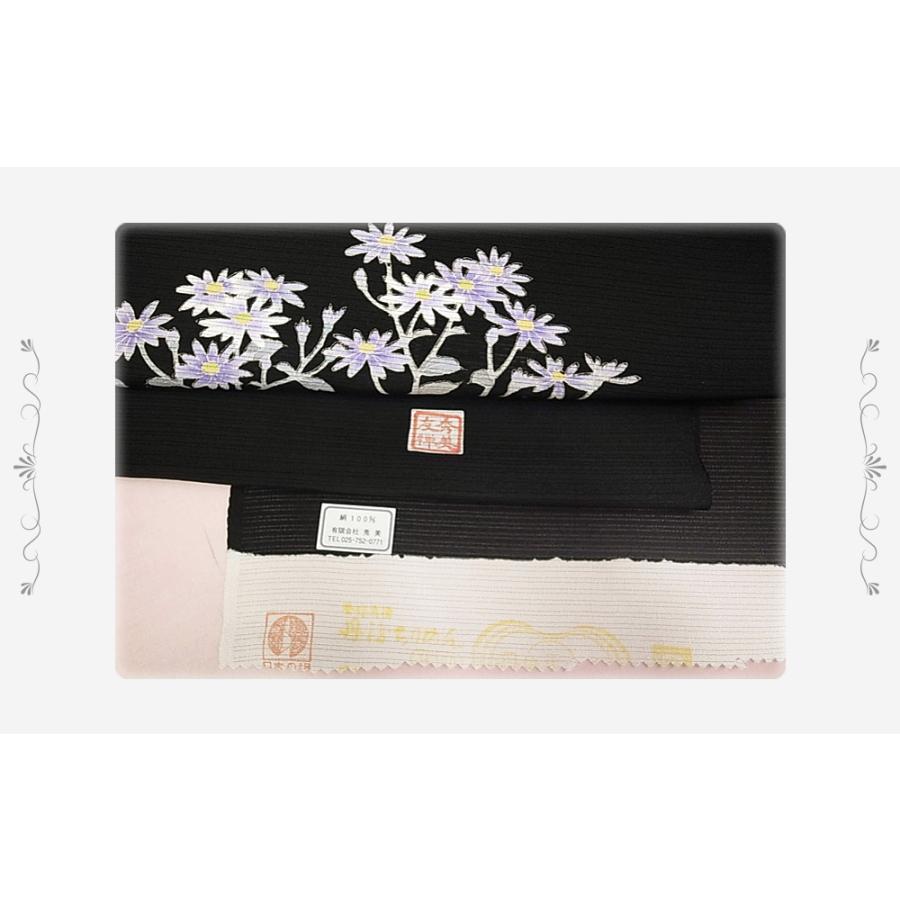 名古屋帯 夏物 カジュアル 十日町友禅 秀美 都忘れ 絽塩瀬 正絹 新品