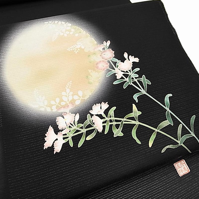 名古屋帯 夏物 カジュアル 十日町友禅 秀美 撫子 絽塩瀬 正絹 新品 未  