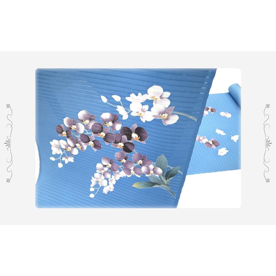 正絹 夏 名古屋帯 絽縮緬 流水 朝顔 手描き 友禅 逸品