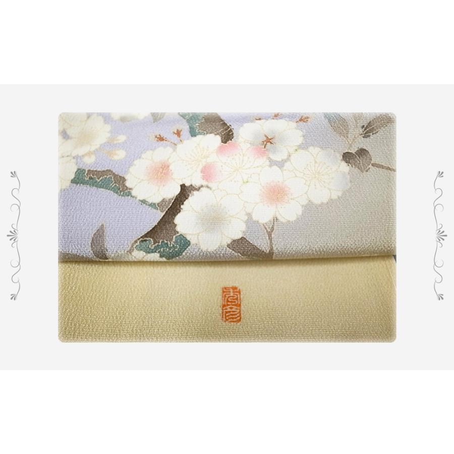 訪問着 正絹 未仕立て 秀美 手描友禅 桜に山吹 優美な訪問着 入学式 