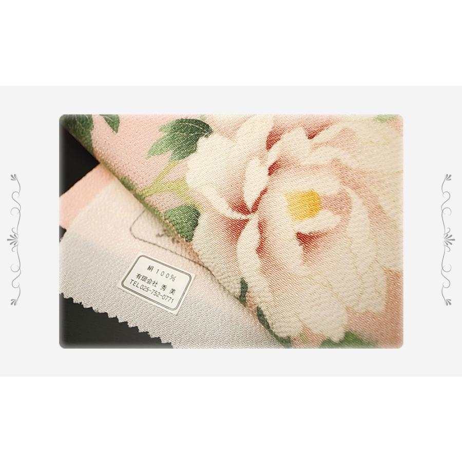 ちりめん地＊名古屋帯 牡丹の花模様 ベージュ 和装 正絹 普段着物 12NM10 楽天市場】名古屋帯 秀美 九寸 正絹 友禅染 ピンク ピンクベージュ 花