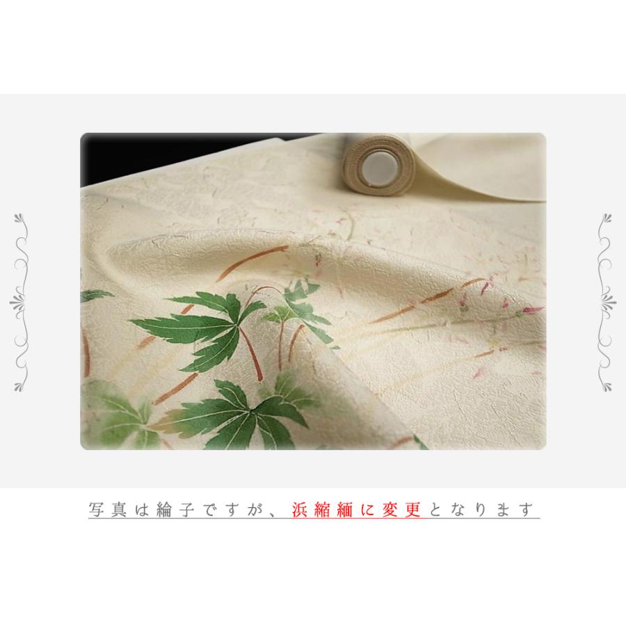 名古屋帯 カジュアル 十日町友禅 秀美 未仕立て 反物 大文字草 九寸名古屋帯 クリーム 着物 受注生産 No.88-2058の画像