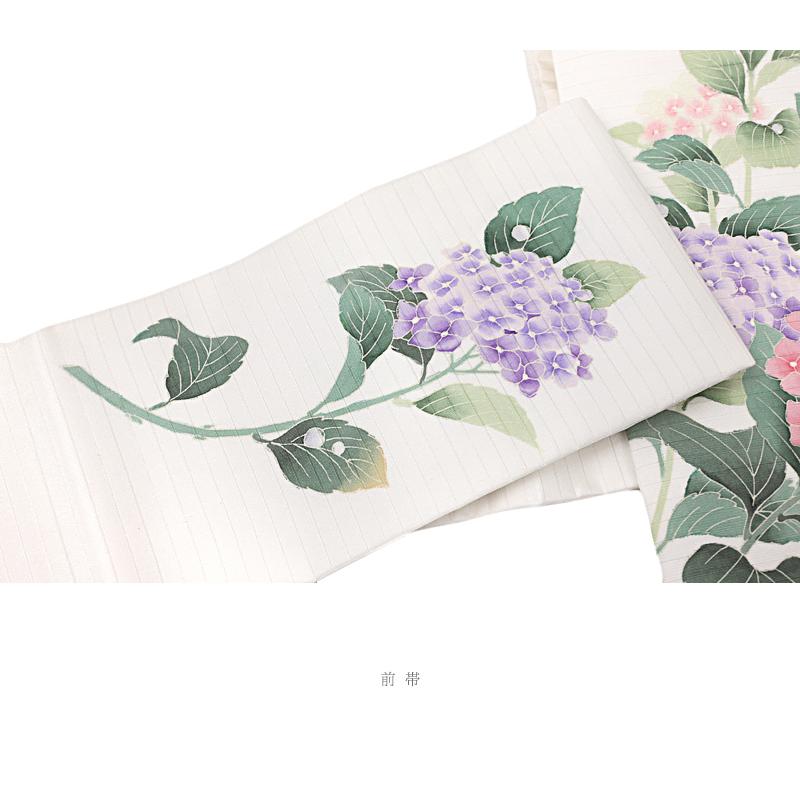 名古屋帯 秀美 十日町友禅 塩瀬 絽 五泉 夏物 夏帯 正絹 白 白地 花