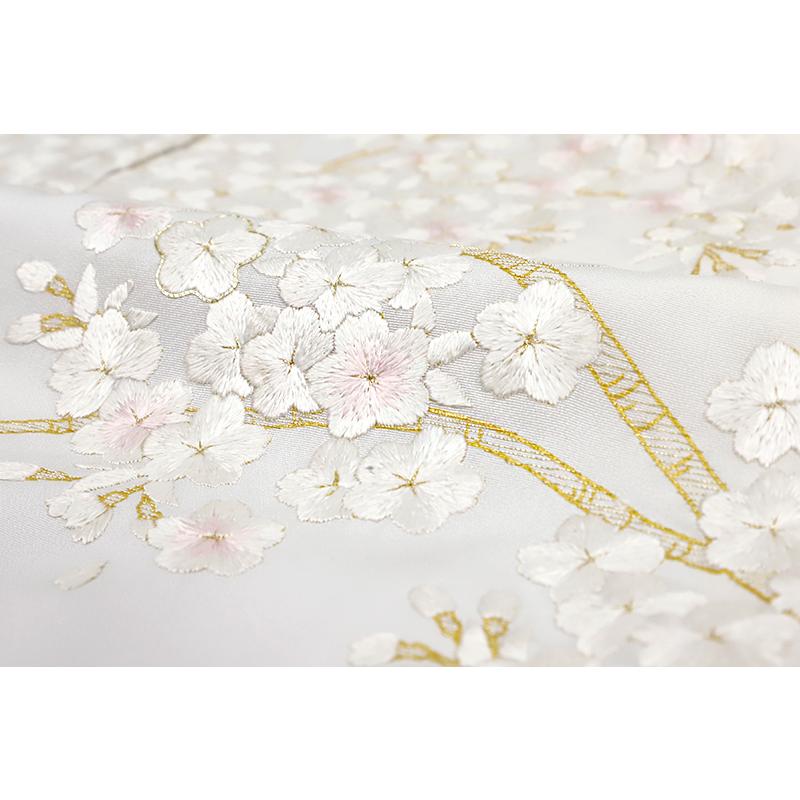 総刺繍 ぼかし染 品のある花 訪問着 未使用品 正絹 丹後ちりめん 金糸