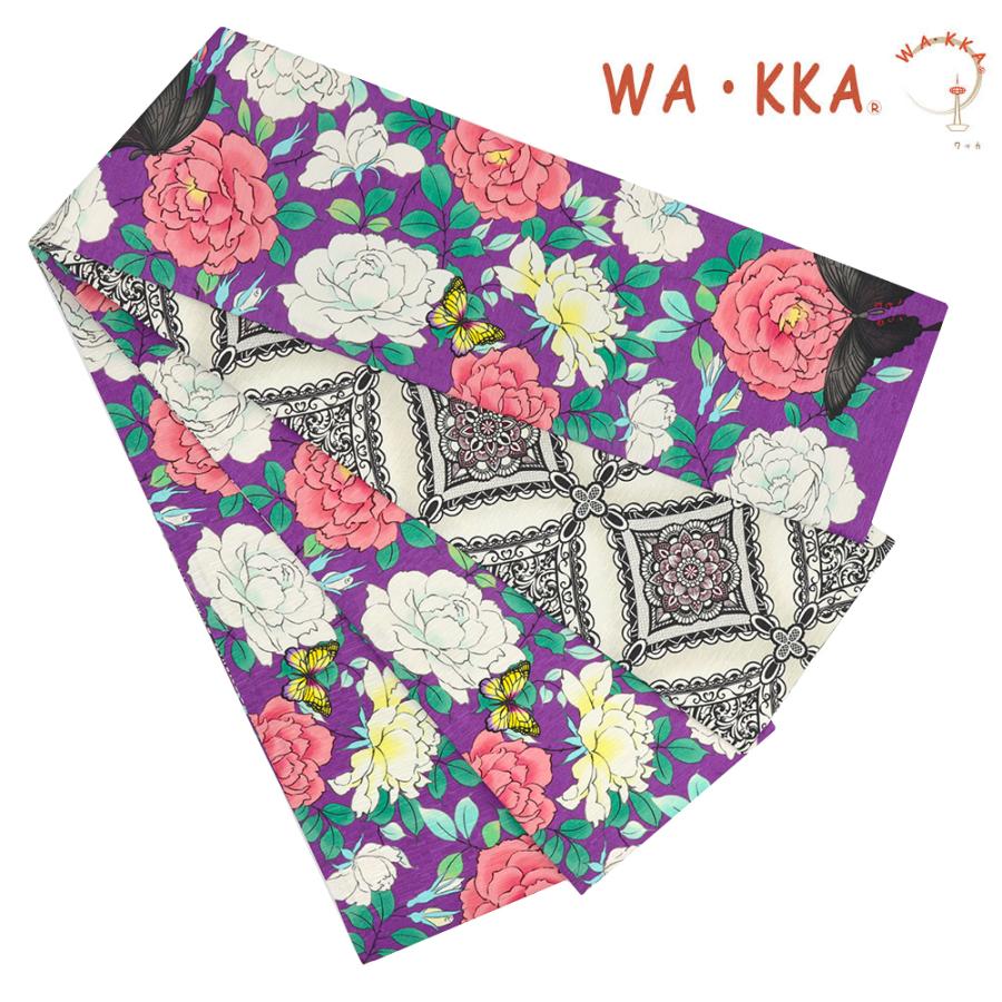 半幅帯 WA・KKA WAKKA ワッカ 「黒揚羽」 リバーシブル 正絹 紫 半幅帯 WA・KKA WAKKA ワッカ 「黒揚羽」 リバーシブル 正絹 紫