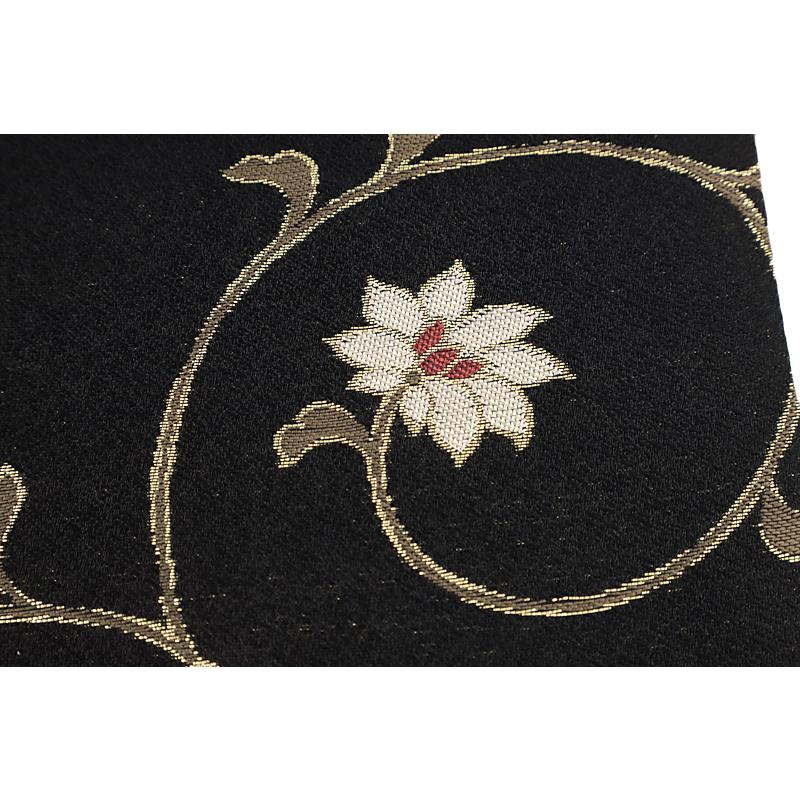 石原さとみ さん 着用柄 名古屋帯 正絹 黒地 金糸 菊 花唐草 九寸 新品