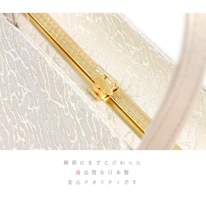草履バッグセット ローブデコルテ Ｍサイズ 草履バッグ 訪問着 留袖 草履 和装バッグ 手提げバッグ シルバー 銀 パールホワイト No.88-2614 | ブランド登録なし | 04