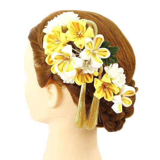 着物 浴衣 再入荷 髪飾り 成人式 花 振袖 つまみ細工 浴衣 夏祭り 花火大会 袴 3点セット 黄色 白 ちりめん 和装 着物 髪型 ヘアスタイル ヘアアレンジ ドライフラワー No 9 3321 Teowrtnhyd Www Stefanielorenz Com