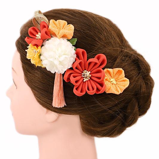 髪飾り 成人式 花 振袖 つまみ細工 浴衣 夏祭り 花火大会 袴 3点