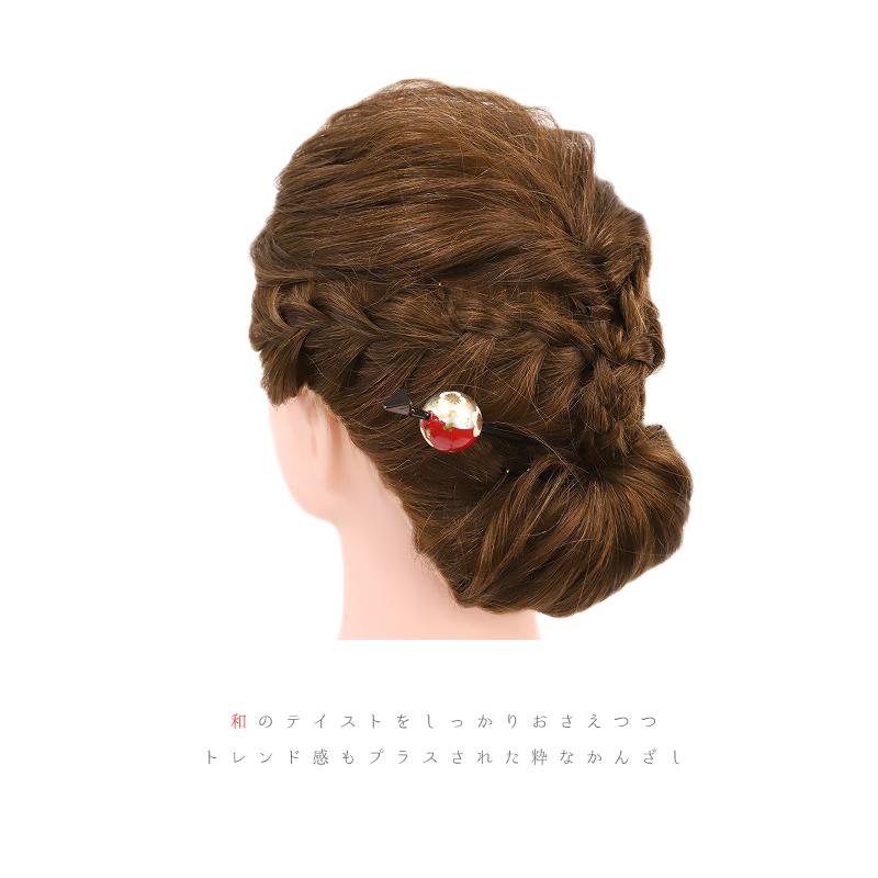 売れ筋商品 髪飾り 成人式 No 9 4605 ドライフラワー ヘアアレンジ ヘアスタイル 髪型 か 蒔絵 うめ 梅 一本差し 玉かんざし 緑 白 金 赤 袴 花火大会 夏祭り 浴衣 振袖 花 かんざし 髪飾り Www We Job Com
