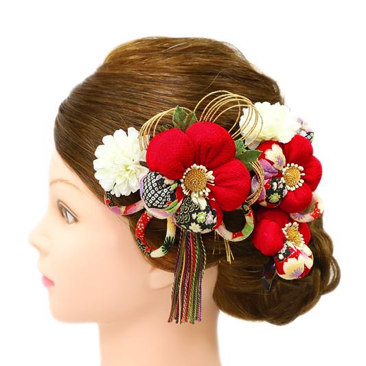 髪飾り 成人式 花 振袖 つまみ細工 前撮り 袴 3点セット 赤 白 オフホワイト ピンク 金 和装 着物 髪型 ヘアスタイル ヘアアレンジ ドライフラワー No 9 4950 9 4950 六華ricca 通販 Yahoo ショッピング