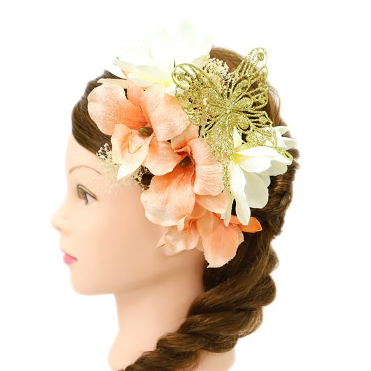 髪飾り 成人式 花 振袖 前撮り 袴 カスミソウ かすみ草 白 オフホワイト 金 サーモンピン 和装 着物 髪型 ヘアスタイル ヘアアレンジ ドライフラワー No 9 4958 9 4958 六華ricca 通販 Yahoo ショッピング