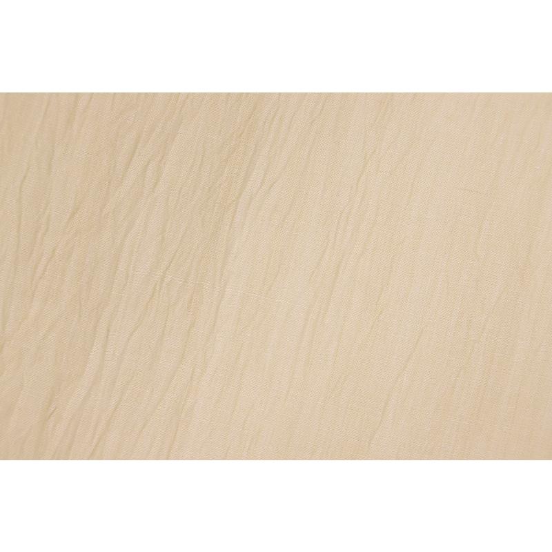 単衣 小千谷縮 無地 正絹 ベージュ 着物 本麻 紬 仕立て上がり 身丈167cm 裄68cm Ｌサイズ カジュアル 浴衣 No.i3-0702の画像