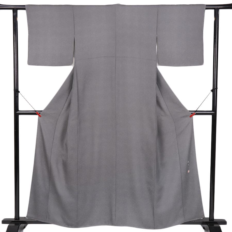 中古 江戸小紋 着物 正絹 黒 鮫小紋 作家 身丈166cm 裄65cm M