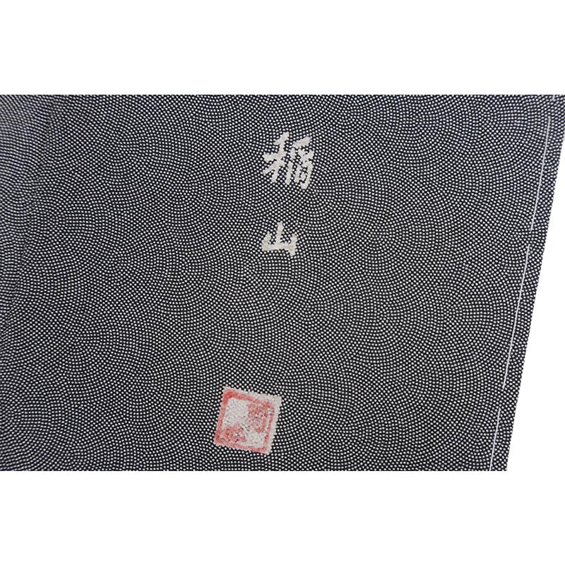 中古 江戸小紋 着物 正絹 黒 鮫小紋 作家 身丈166cm 裄65cm Mサイズ