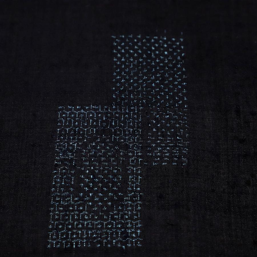 結城紬 重要無形文化財 黒地 80亀甲 正絹 中古 着物 リサイクル 地機 お洒落 身丈155cm 裄65cm Ｍサイズ カジュアル 本場 No.i3-0831