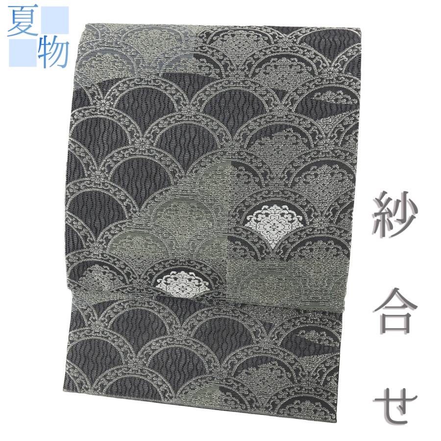 七宝紋様 鶴 金 正絹 袋帯 二重太鼓 作り帯 簡単付け帯 袋帯と