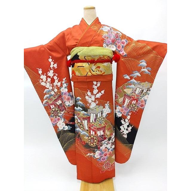 振袖5点セット 89 身長161cm前後 帯締め 帯揚げ 重ね衿 中古