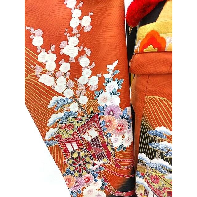 振袖5点セット 89 身長161cm前後 帯締め 帯揚げ 重ね衿 中古