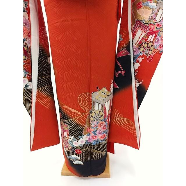振袖5点セット 89 身長161cm前後 帯締め 帯揚げ 重ね衿 中古