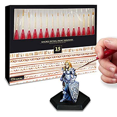 送料無料15pc Miniatures Paint Brush Set Mini Painting Art Brushes. Perfect for DN