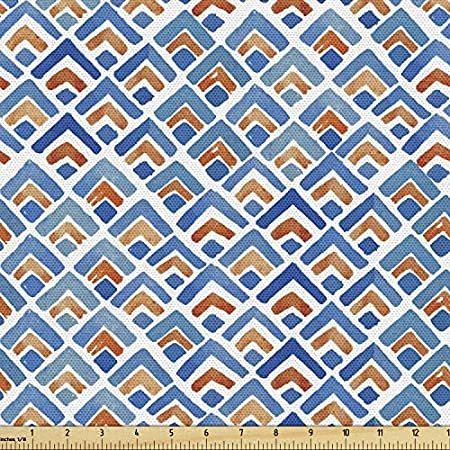 送料無料Ambesonne Japanese Fabric by The Yard, Geometric Chevron Repeating Pattern 好評販売中
