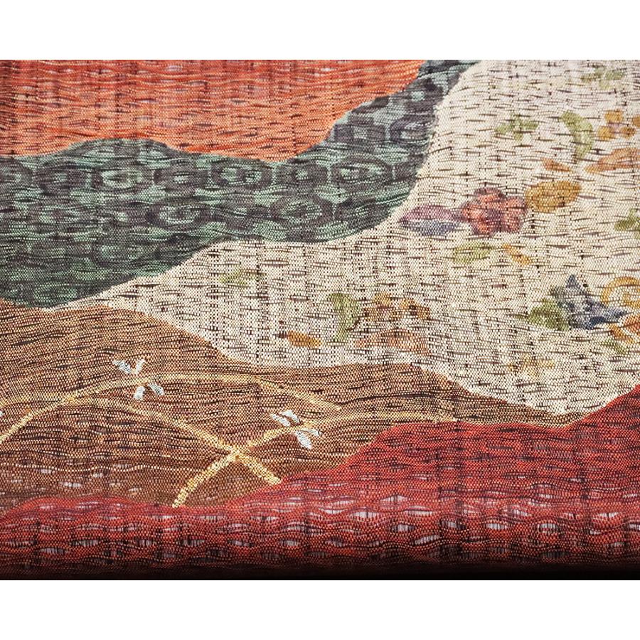 聚楽謹製 西陣織袋帯 正絹 漢方薬染 梅 トンボ Mサイズ F2416 新品  